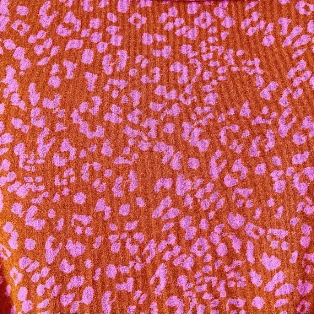 Free People Size Medium Pink Marsaille Mini Dress Leopard Print Wrap Front Tie